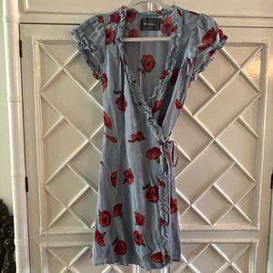 Reformation flowered wrap dress.